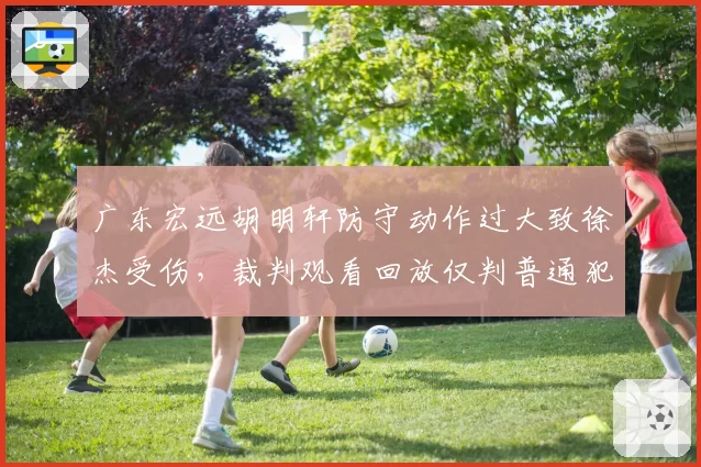 广东宏远胡明轩防守动作过大致徐杰受伤,裁判观看回放仅判普通犯规